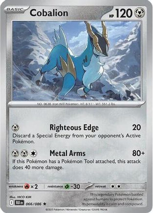 Cobalion 066/086  - Reverse Holofoil SV Black Bolt - Rare
