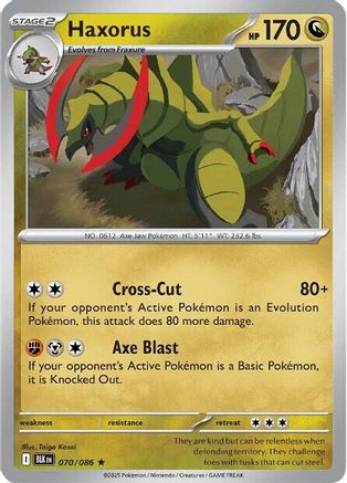 Haxorus 070/086  - Holofoil SV Black Bolt - Rare