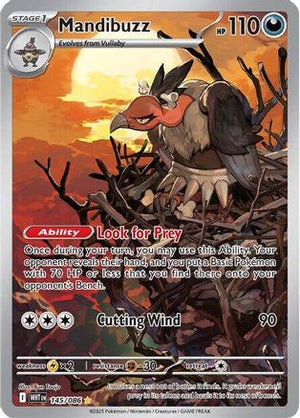 Mandibuzz 145/086  - Holofoil SV White Flare - Illustration Rare