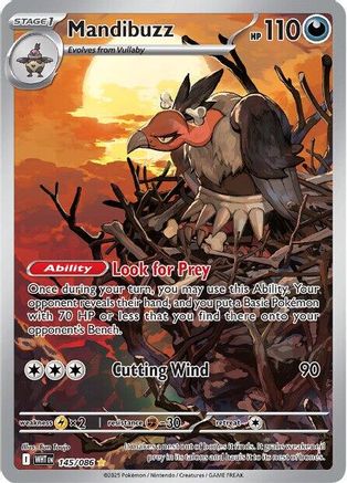 Mandibuzz 145/086  - Holofoil SV White Flare - Illustration Rare