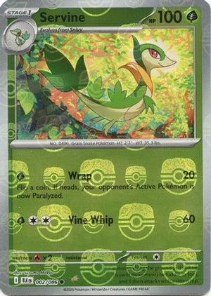 Servine (Master Ball Pattern) 002/086  - Holofoil SV Black Bolt - Common