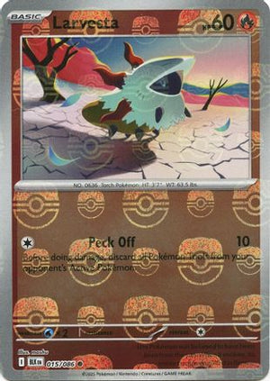 Larvesta (Master Ball Pattern) 015/086  - Holofoil SV Black Bolt - Common