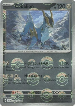 Cobalion (Poke Ball Pattern) 066/086  - Holofoil SV Black Bolt - Rare