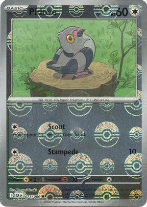 Pidove (Poke Ball Pattern) 071/086  - Holofoil SV Black Bolt - Common