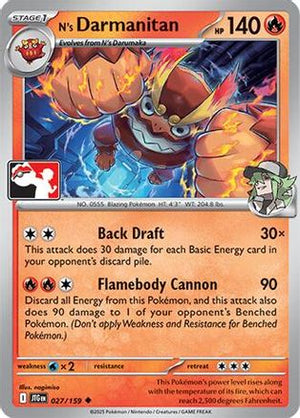 N's Darmanitan 027/159  - Holofoil Prize Pack Series Cards - Uncommon