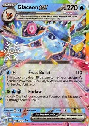 SEALED Glaceon ex (Holiday Calendar) 026/131 - Holofoil SV Prismatic Evolutions - Double Rare