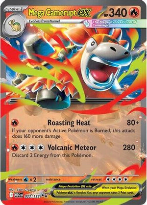 Mega Camerupt ex 022/132  - Holofoil ME01 Mega Evolution - Double Rare