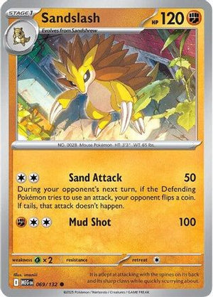 Sandslash 069/132  - Reverse Holofoil ME01 Mega Evolution - Common