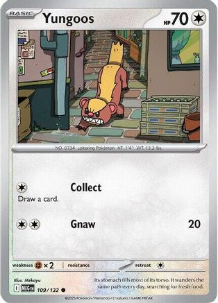 Yungoos 109/132  - Reverse Holofoil ME01 Mega Evolution - Common
