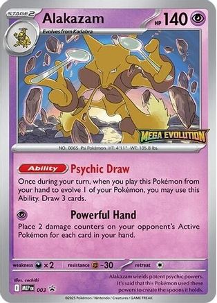 Alakazam 003 undefined - ME Mega Evolution Promo Holofoil