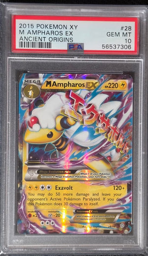 PSA 10 M Ampharos #28-Ancient Origins (7306)