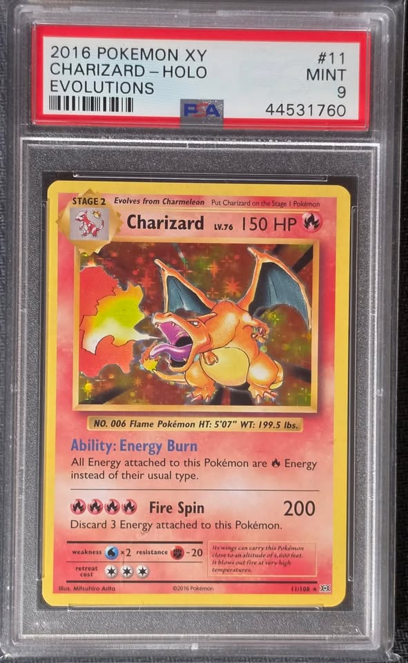 PSA 9 Charizard #11 - Evolutions  Holo (1760)