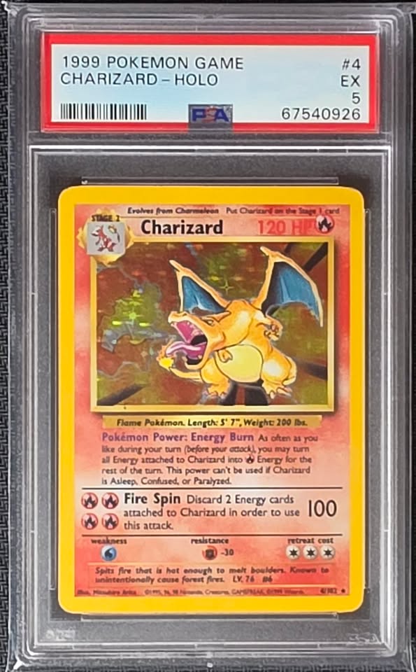 PSA 5 Base Set Holo Charizard #4-Unlimited