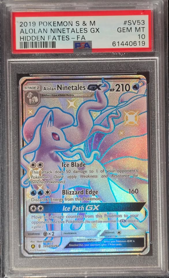 PSA 10 Alolan Ninetales GX #SV53-Hidden Fates