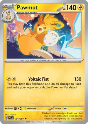 Pawmot 034/094  - Reverse Holofoil ME02 Phantasmal Flames - Rare