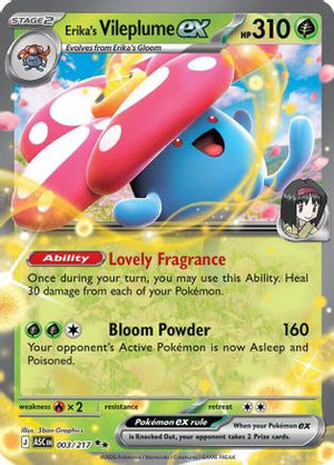 Erika's Vileplume ex 003  - Holofoil ME Ascended Heroes - Double Rare
