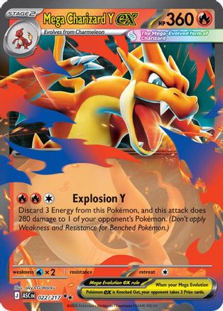 Mega Charizard Y ex 022/217  - Holofoil ME Ascended Heroes - Double Rare