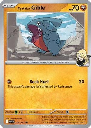 Cynthia's Gible 109  - Reverse Holofoil ME Ascended Heroes - Common