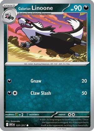 Galarian Linoone 131  - Reverse Holofoil ME Ascended Heroes - Common