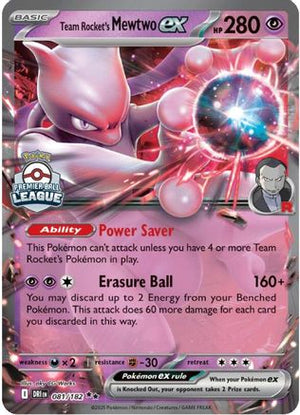 Team Rocket's Mewtwo ex 081  - Holofoil League & Championship Cards - Double Rare
