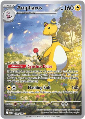 Ampharos 090/086  - Holofoil ME04 Chaos Rising - Illustration Rare