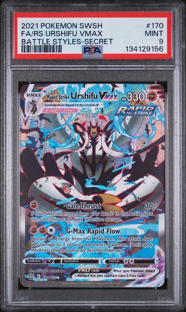 PSA 9 Rapid Strike Urshifu VMAX 170/163 - SWSH Battle Styles (9156)