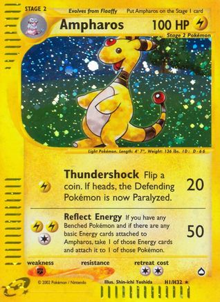 Ampharos (H1) (H1) 0H1  - Holofoil Aquapolis - Holo Rare