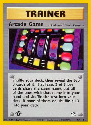 Arcade Game (Goldenrod Game Corner) 83/111  - 1st Edition Neo Genesis - Rare