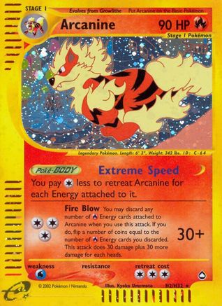 Arcanine (H2) (H2) 0H2  - Holofoil Aquapolis - Holo Rare