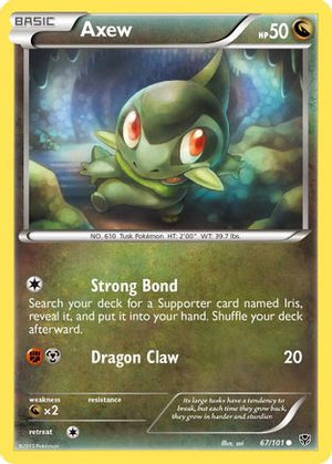 Axew 067  - Reverse Holofoil Plasma Blast - Common