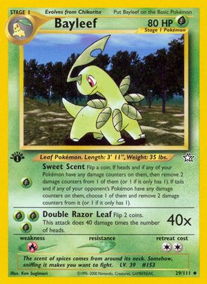 Bayleef 29/111  - 1st Edition Neo Genesis - Uncommon