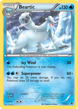 Beartic (31) (31) 031  - Reverse Holofoil Emerging Powers - Rare