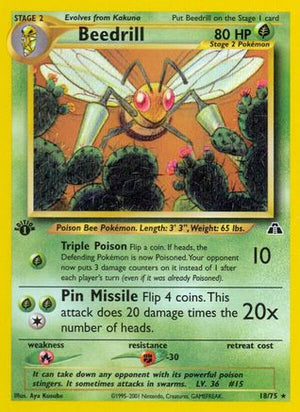 Beedrill 18/75  - 1st Edition Neo Discovery - Rare