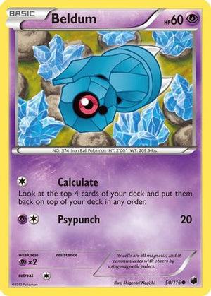 Beldum 050  - Reverse Holofoil Plasma Freeze - Common