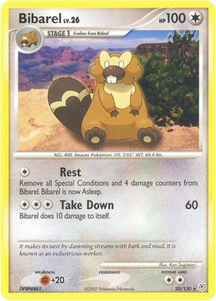 Bibarel 020  - Reverse Holofoil Diamond and Pearl - Rare