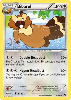 Bibarel 107  - Reverse Holofoil XY Base Set - Rare