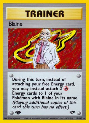 Blaine 17/132  - 1st Edition Holofoil Gym Challenge - Holo Rare