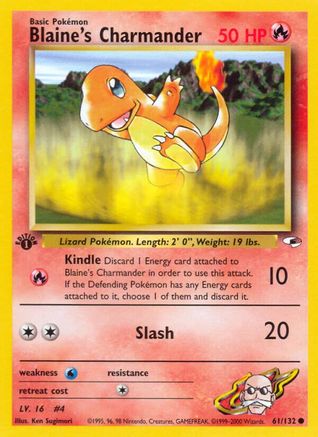 Blaine's Charmander 61/132  - 1st Edition Gym Heroes - Common