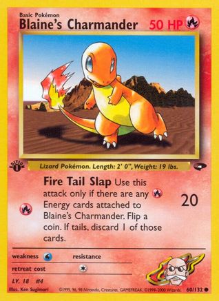 Blaine's Charmander 60/132  - 1st Edition Gym Challenge - Common