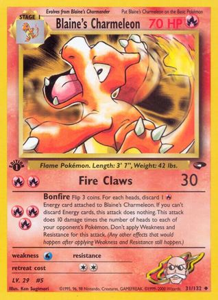 Blaine's Charmeleon 31/132  - 1st Edition Gym Challenge - Uncommon