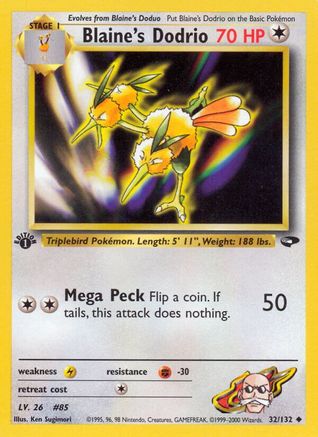 Blaine's Dodrio 32/132  - 1st Edition Gym Challenge - Uncommon