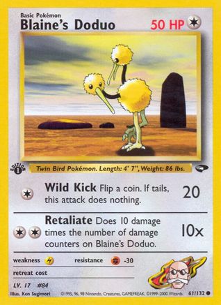 Blaine's Doduo 61/132  - 1st Edition Gym Challenge - Common