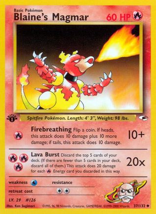 Blaine's Magmar 037/132  - 1st Edition Gym Heroes - Uncommon