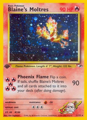 Blaine's Moltres 1/132  - 1st Edition Holofoil Gym Heroes - Holo Rare