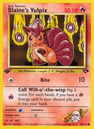 Blaine's Vulpix 66/132  - 1st Edition Gym Challenge - Common
