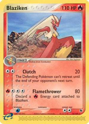 Blaziken 015/109  - Reverse Holofoil Ruby and Sapphire - Rare