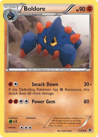 Boldore (51) (51) 051  - Reverse Holofoil Emerging Powers - Uncommon
