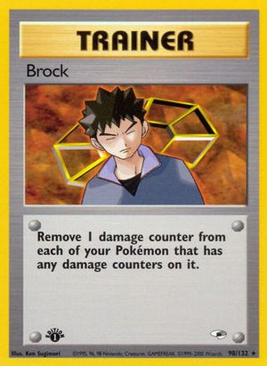 Brock 98/132  - 1st Edition Gym Heroes - Rare