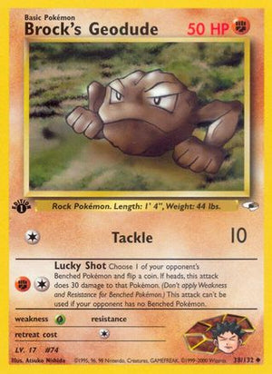 Brock's Geodude 38/132  - 1st Edition Gym Heroes - Uncommon