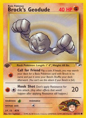 Brock's Geodude 66/132  - 1st Edition Gym Heroes - Common